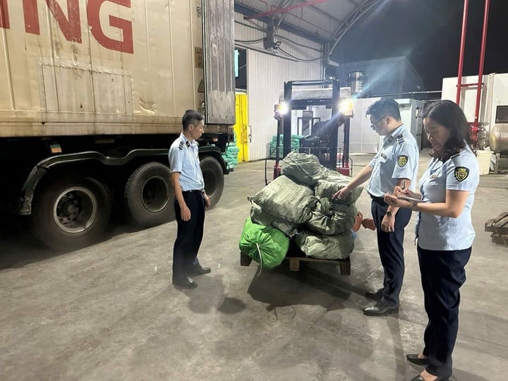Đoàn kiểm tra Đội QLTT số 1 tiến hành kiểm đếm tang vật vi phạm
