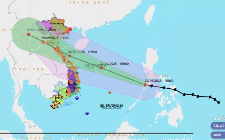 Tối nay, bão Bualoi đã vào Biển Đông, trở thành cơn bão số 10 năm 2025.